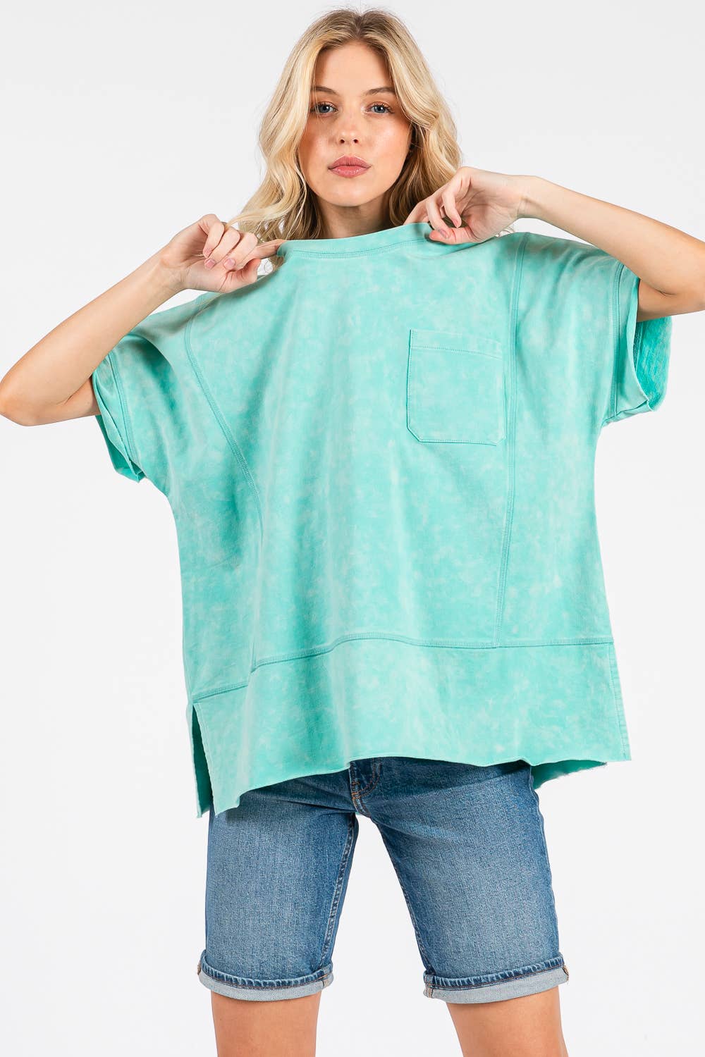 Sage + Fig – Engroshandel T-shirt – til kvinder – VINTAGE MINERAL VASKET KORTÆRMET TEE (ST7809)11