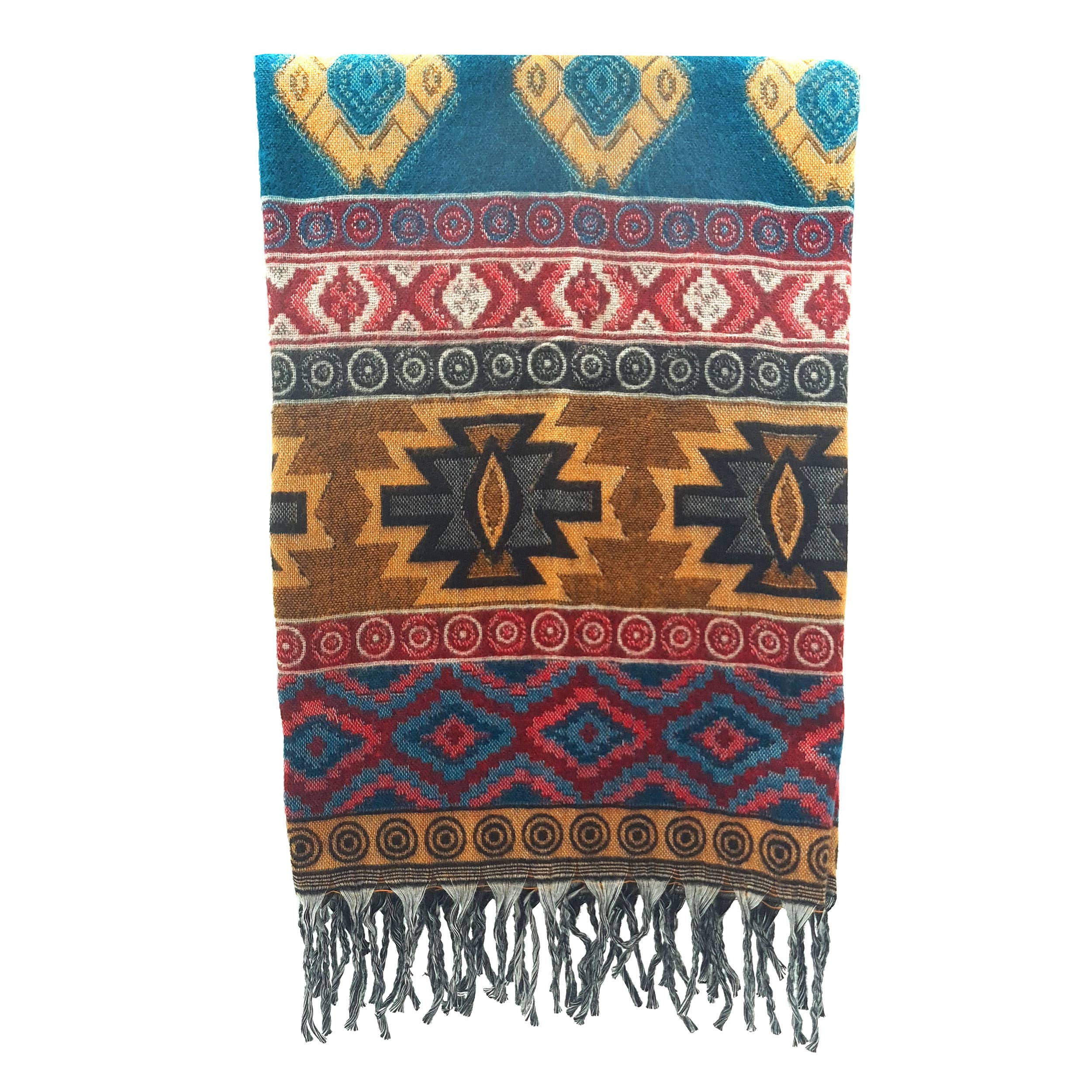 La Mano Boho - Venta al por mayor Pañuelo para la cabeza - Mujer - BUFANDA CHAL INVIERNO ÉTNICA XXL 200 X 95CM FG45241