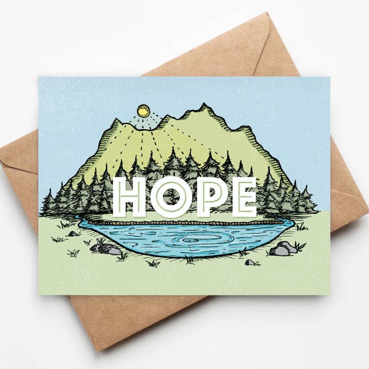 Carte écologique HOPE - Sympathie, Encouragement, Force pour la vente par Jenna's Doodles
