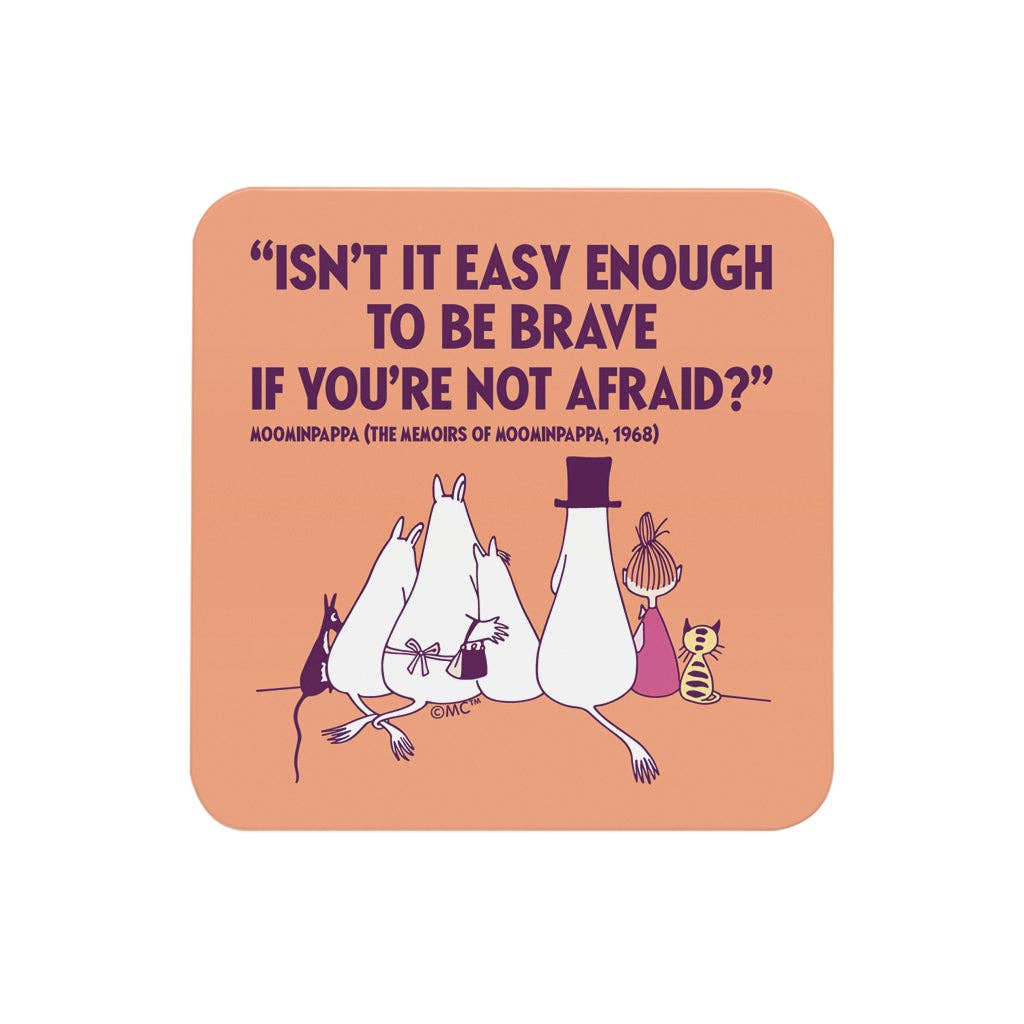 Moomin US Official - Wholesale Coasters - Moomin Be Brave The Memoires Of Moominpappa Quote Wooden Single Coaster3