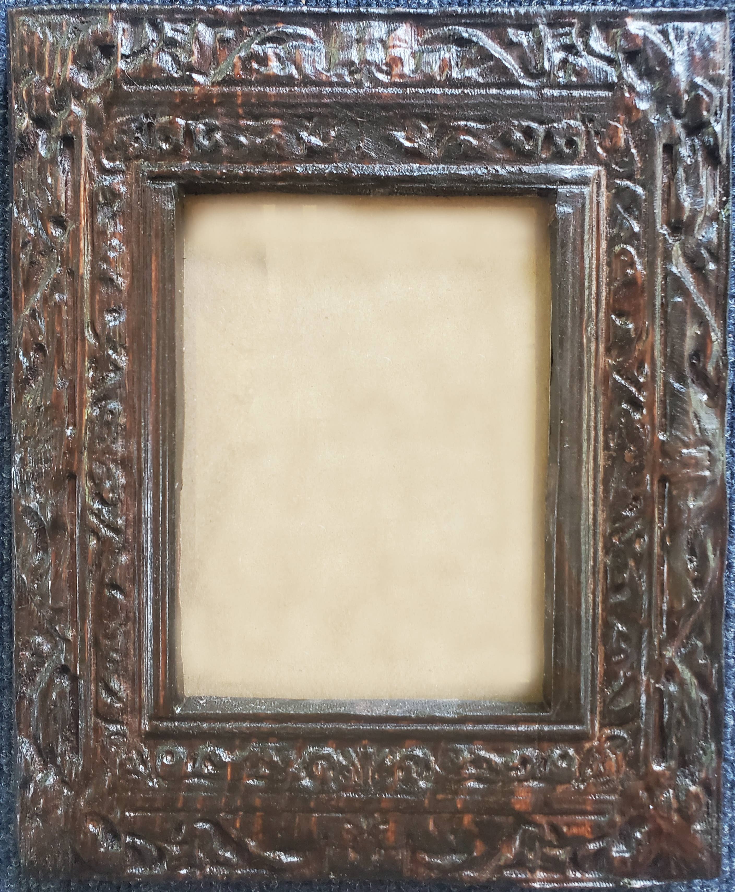 Mörk körsbär 5x7 Fotoram Snidad i Äkta Trä - Handgjord för wholesale på Faire0