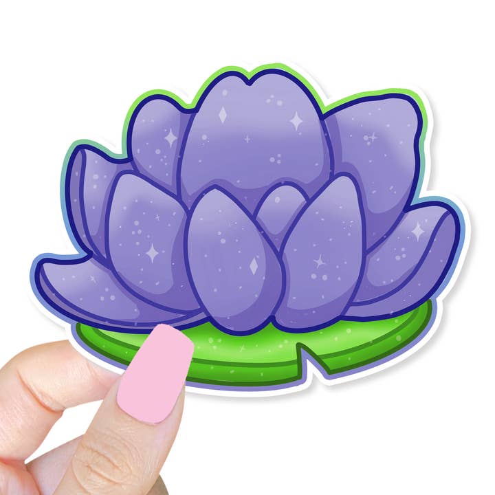 Lotus Flower Purple Sticker for wholesale by Lil Charmery