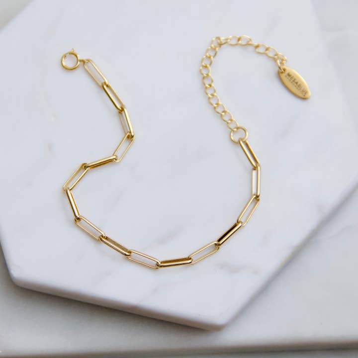 Mesa Blue - Wholesale Link & Chain Bracelet - Paperclip Chain Bracelet