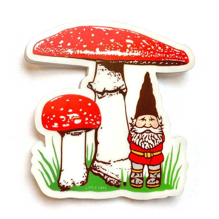 Mushroom Gnome Stickers for wholesale by Little Lark