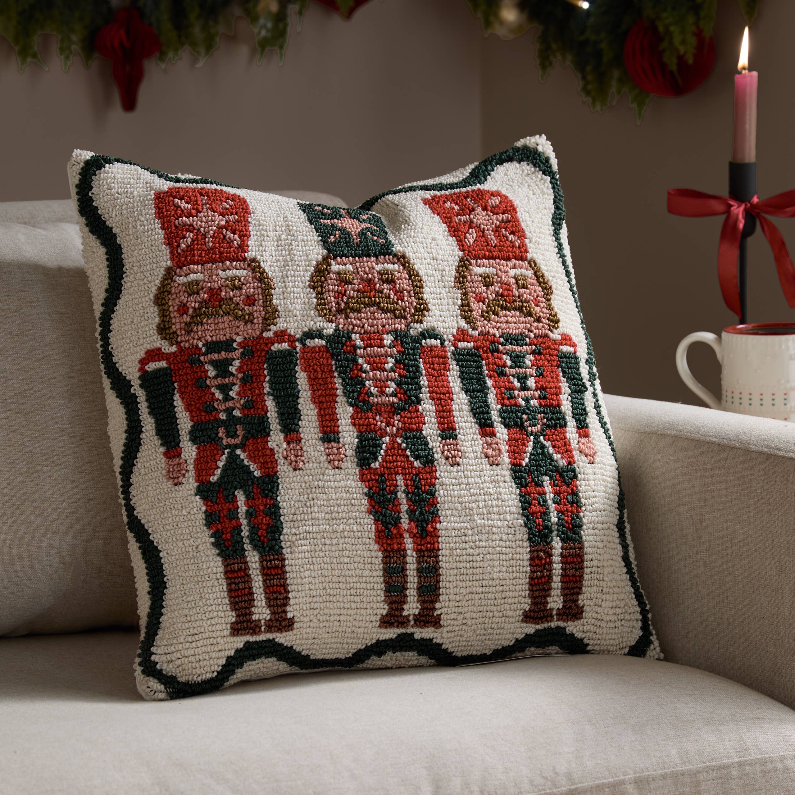 Multi Nutcracker Trio Tufted Cushion Multicolour for wholesale on Faire0
