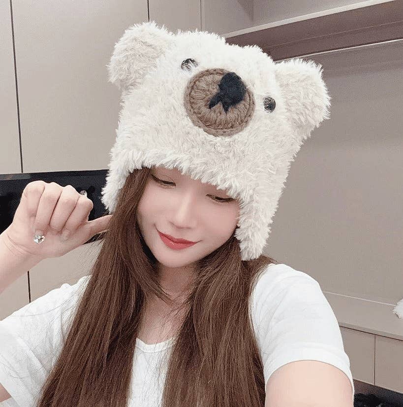 JC Sunny Fashion - Wholesale Beanie - Women's - JCH903302 Cozy Fleece Bear Hat with Ear Flaps3