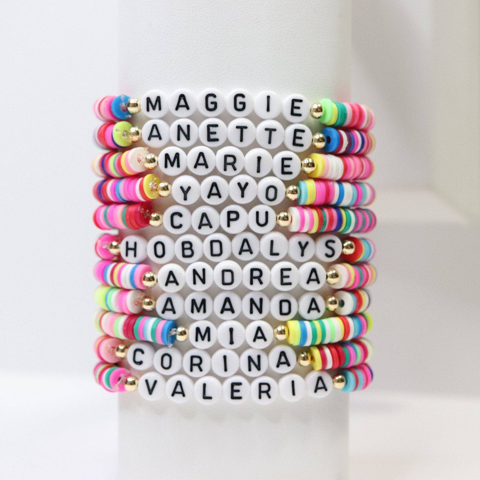 Anita's Accesorios - Wholesale Beaded Bracelet - Custom bead name bracelet  rainbow bracelet, heishi bracelet1