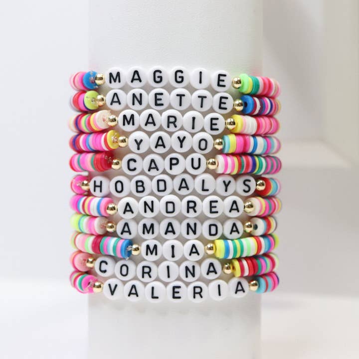 Anita's Accesorios - Wholesale Beaded Bracelet - Custom bead name bracelet rainbow bracelet, heishi bracelet1