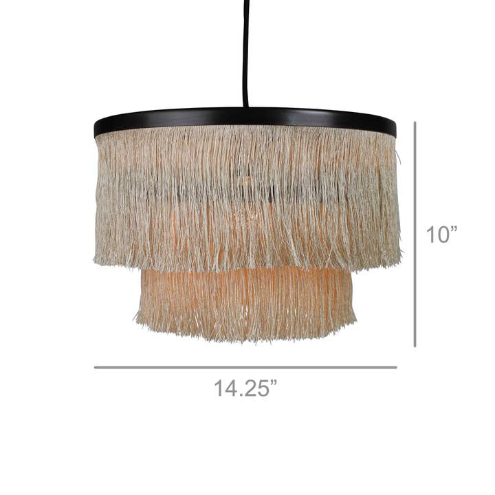 Josephine Fringe Pendant, Two Tier for wholesale by HomArt