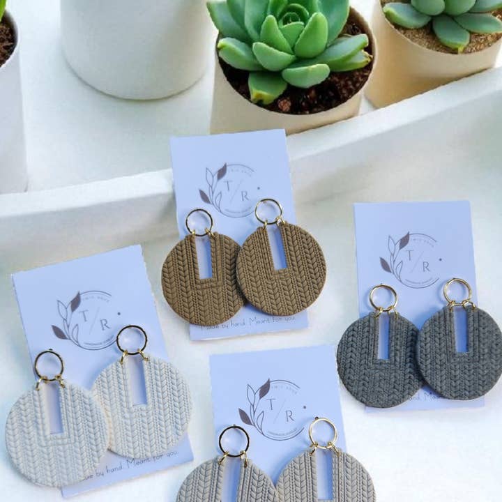 Twig & Rue boutique - Wholesale Dangle Earrings - Cora| Clay and Gold statement earring2