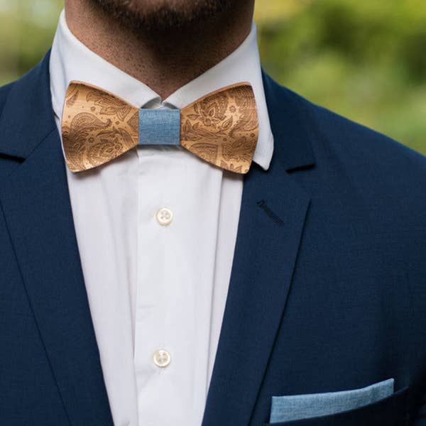 Wood&Chic - Vendita all'ingrosso Papillon - Uomo - Scatola Papillon Uomo in Legno - Davidia