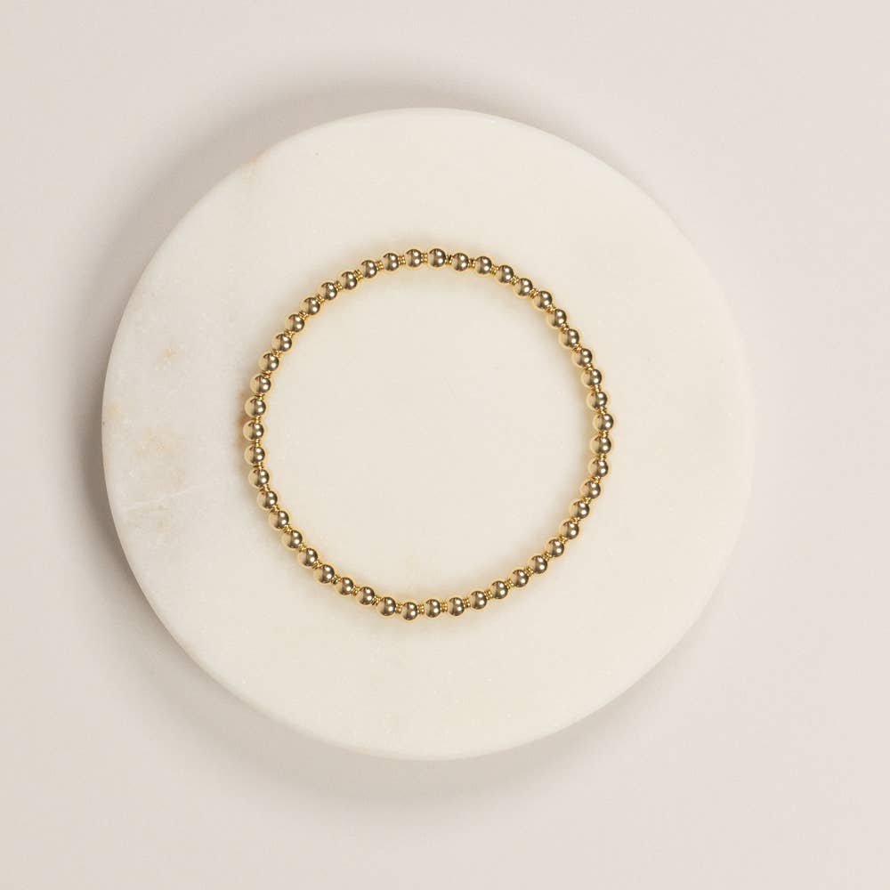 bijoux + spice - Wholesale Beaded Bracelet - 4mm bracelet | gold0