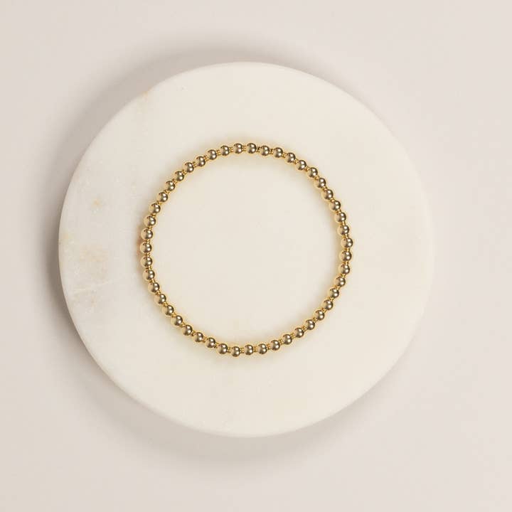 bijoux + spice - Wholesale Beaded Bracelet - 4mm bracelet | gold