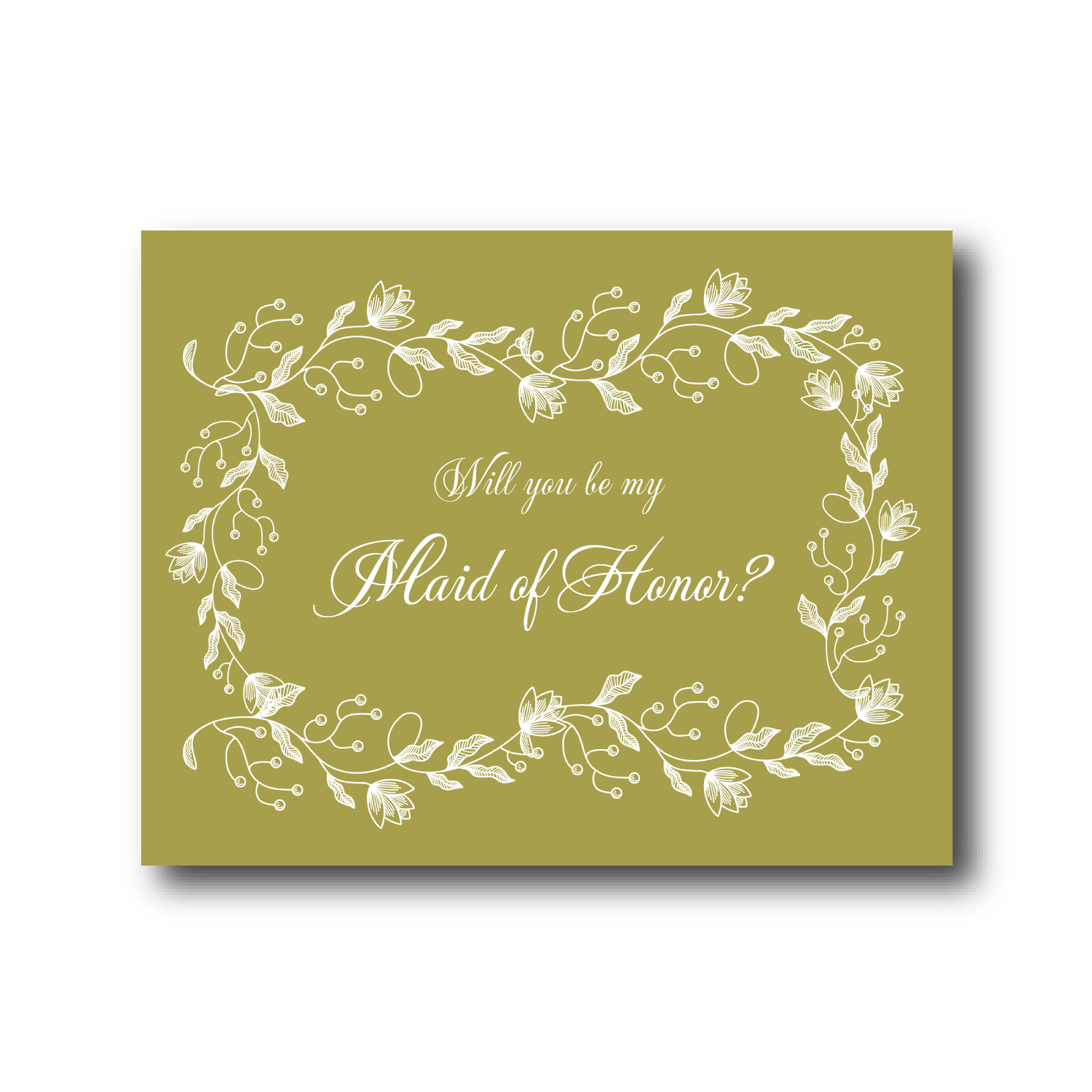 Peyton's Post - Wholesale Wedding Card - Will you be my Bridesmaid Greeting Card - Green Florals 2