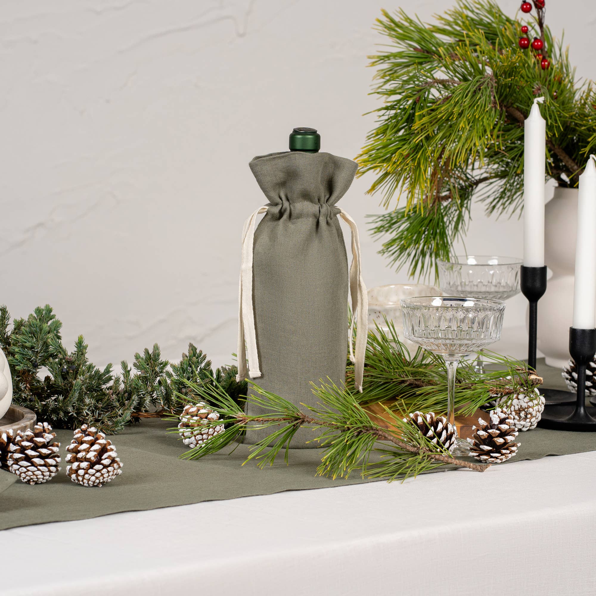 menique - Wholesale Wine Gift Bag - European 100% Linen Wine Gift Bag5