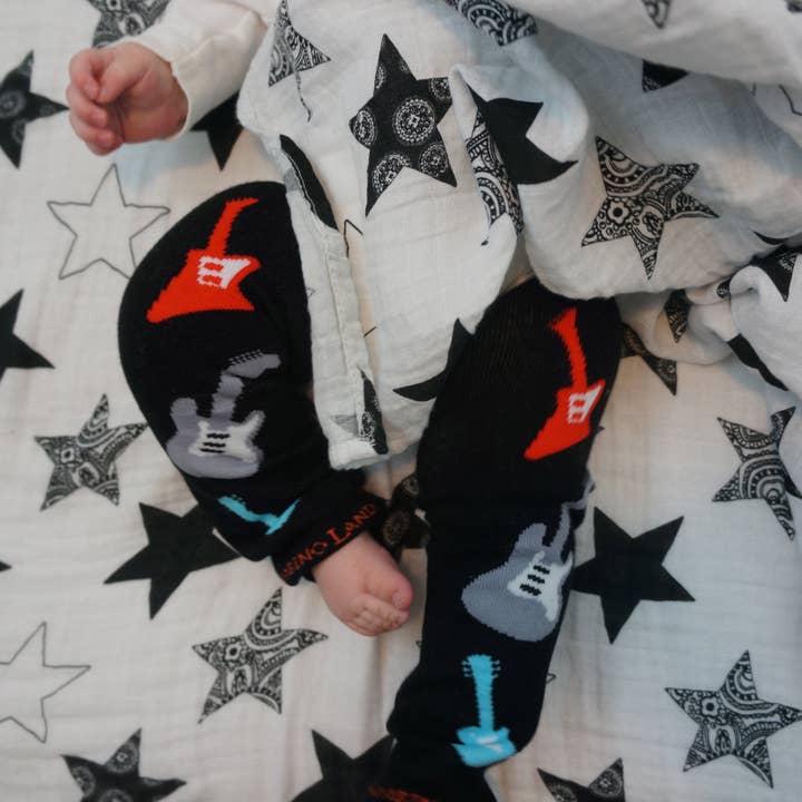 Aquecedores de Pernas de Bebé Guitarra Preta por atacado de Bambino Land