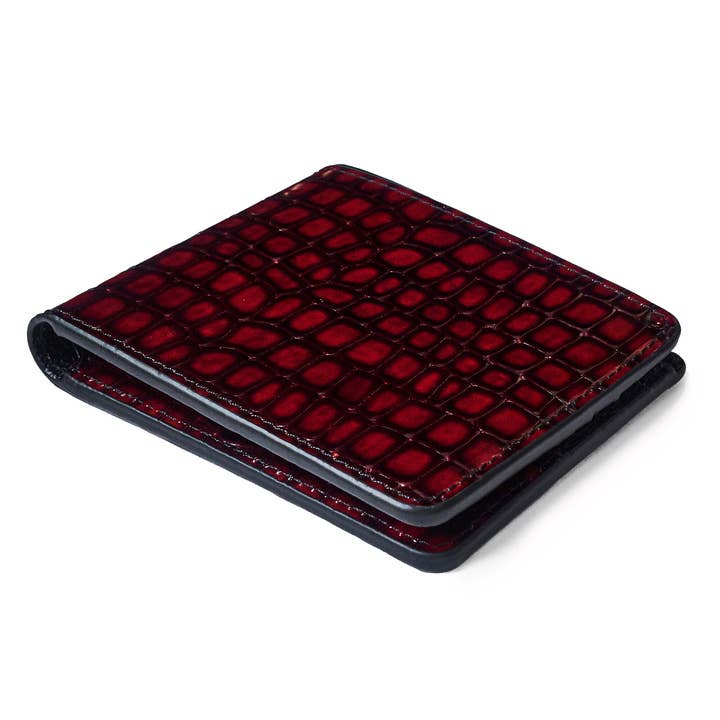 GT collection Jewelry - Wholesale Portemonnee - Heren - Herenportemonnee met krokodillenprint - Rood Echt Leer5