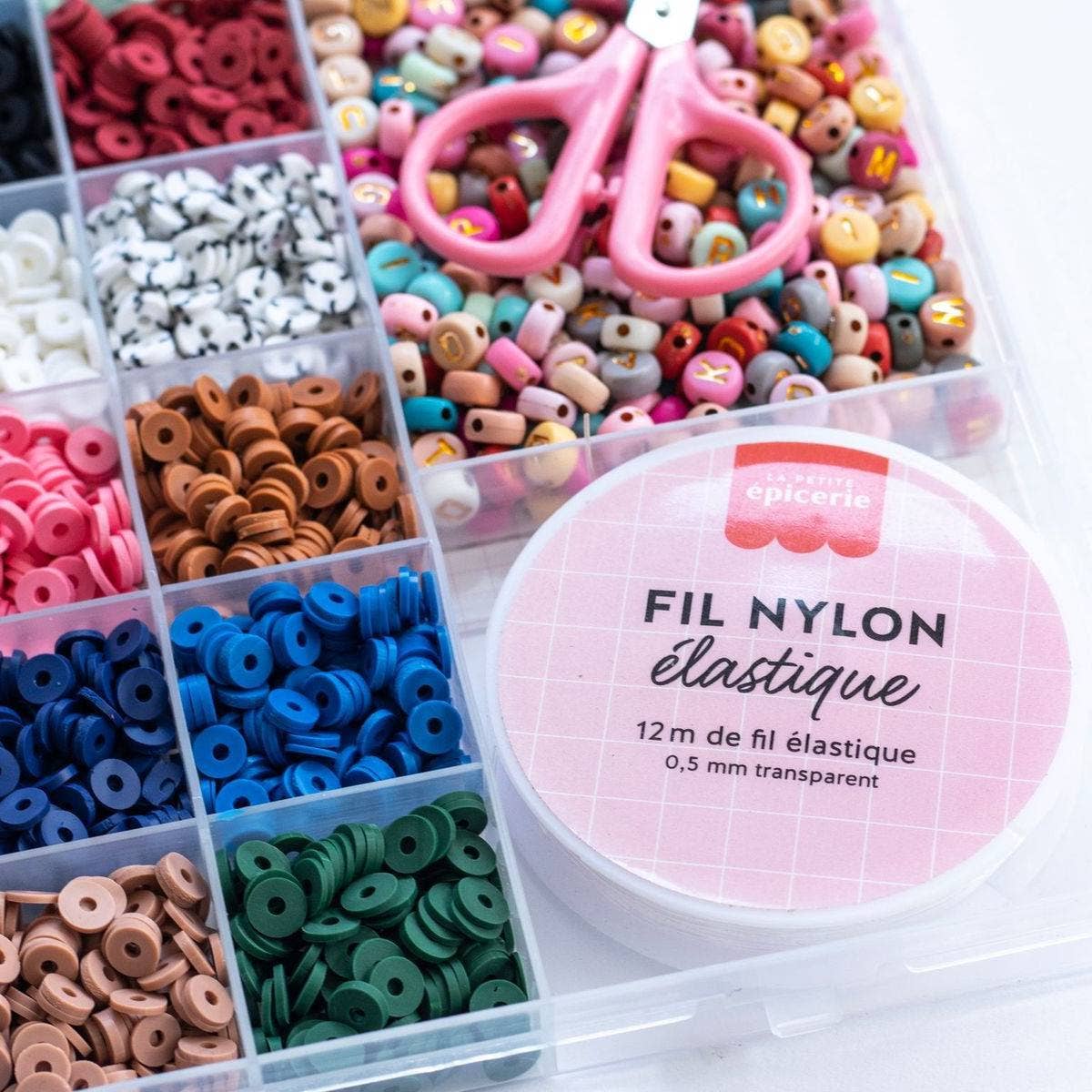 La Petite Épicerie - Wholesale Beads - Box of 16 colors of 6 mm heishi beads - Nature3