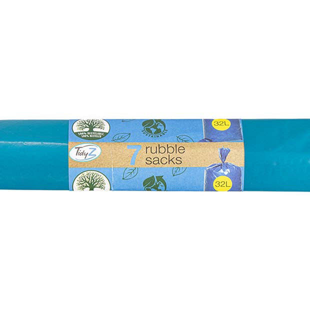 LMT-UK - Vendita all'ingrosso Cestino/bidone della spazzatura - Sacchi Blue Rubble Strong da 32 l, confezione da 7 pezzi, 5025364024580