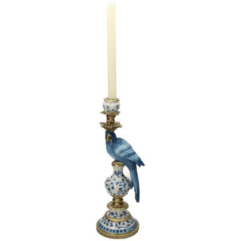 Trendhero.nl/b2b - Wholesale Candle Holder - Candle Holder - Dutch Blue Parrot ↑ 40 cm7