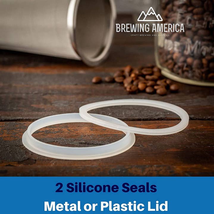 Brewing America - Wholesale Coffee Filter - Cold Brew Filter for Mason Jar Wide Mouth Coffee Maker, Stainless Steel (2 Quart / 64 Ounces)2