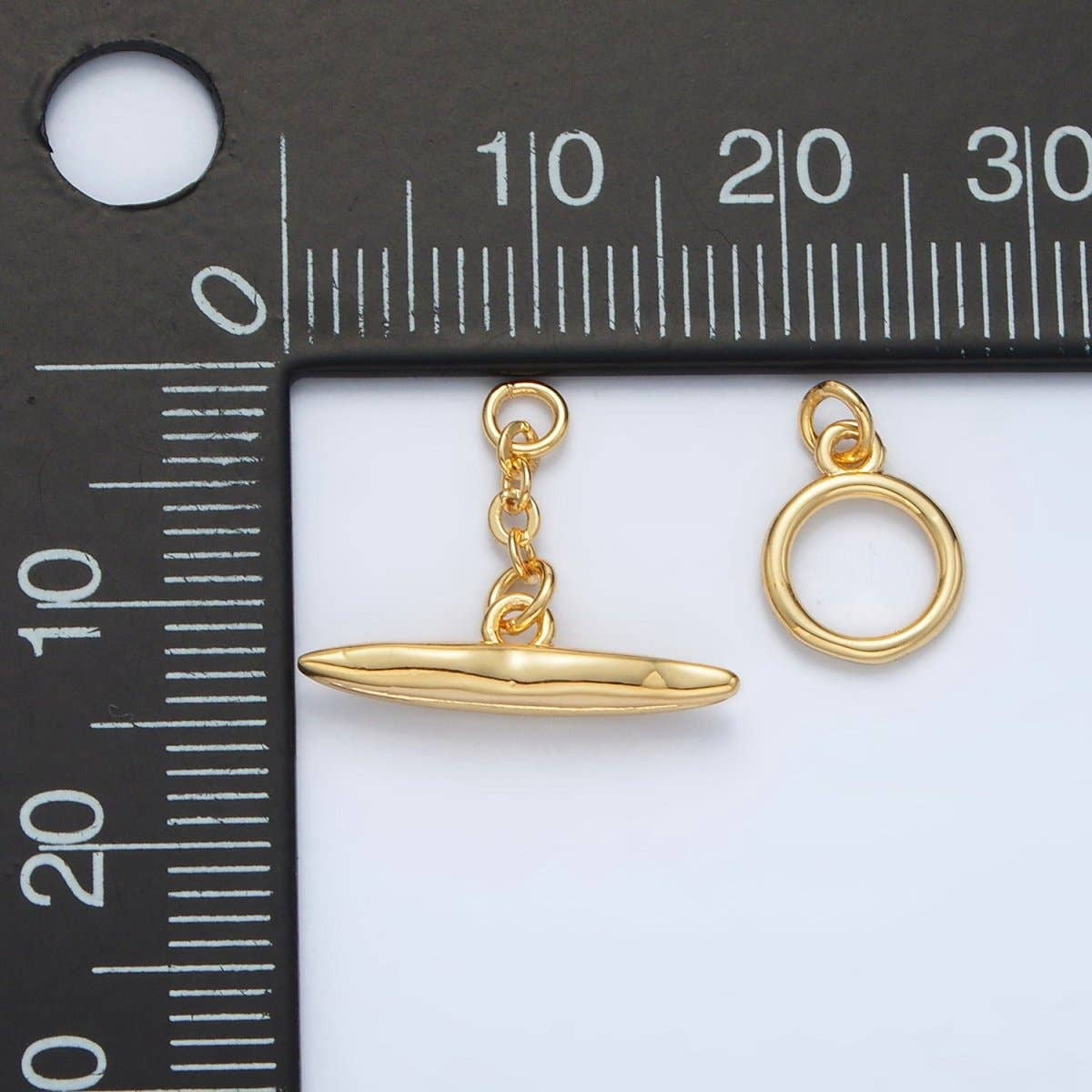 Aim Eternal - Wholesale Clasp - 24K Gold Filled Minimalist Molten Toggle Clasps Closure Set |1