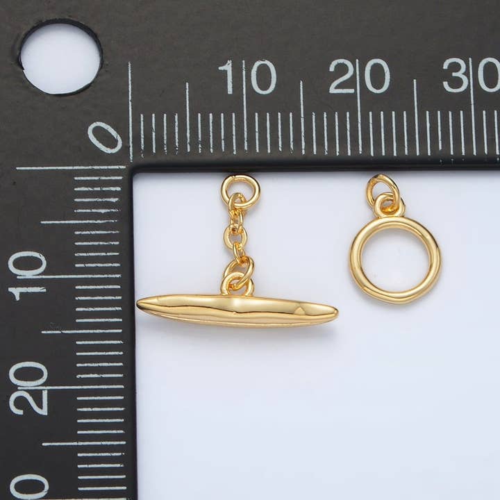 Aim Eternal - Wholesale Clasp - 24K Gold Filled Minimalist Molten Toggle Clasps Closure Set |1