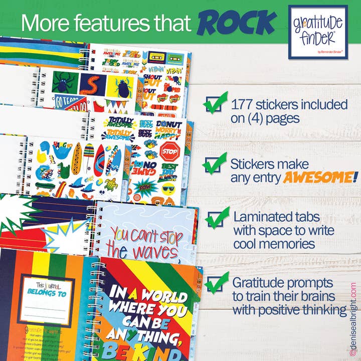 Denise Albright® - Wholesale Journal/Diary - Kids - Gratitude Finder® Journals | Adventure Series | Pack of 6
