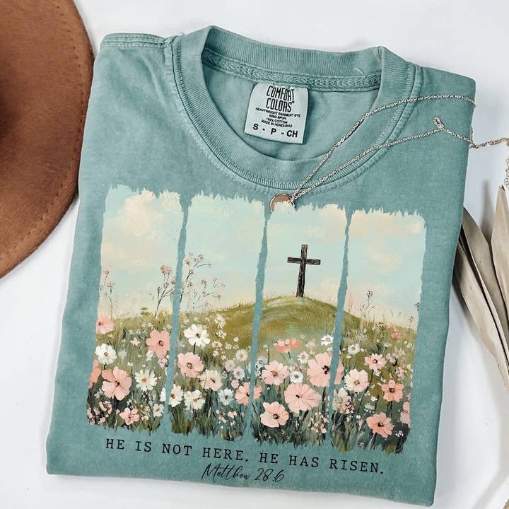 Glitter & Dirt Mn - Wholesale T-Shirt (Graphic) - Unisex - He Is Risen Comfort Colors T-shirt1