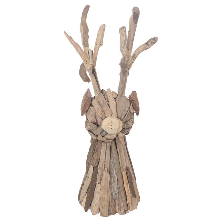 14" Driftwood Deer Figuring Christmas - Coastal for wholesale by Boston International