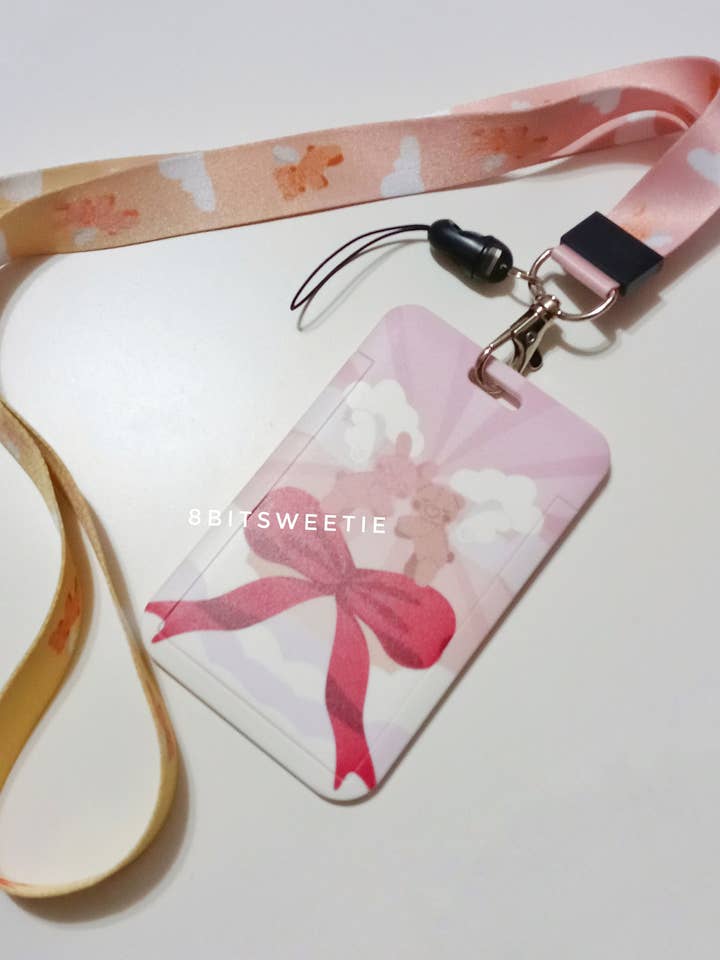Angel Bunny Bear Card Holder and Lanyard for wholesale by 8bitsweetie