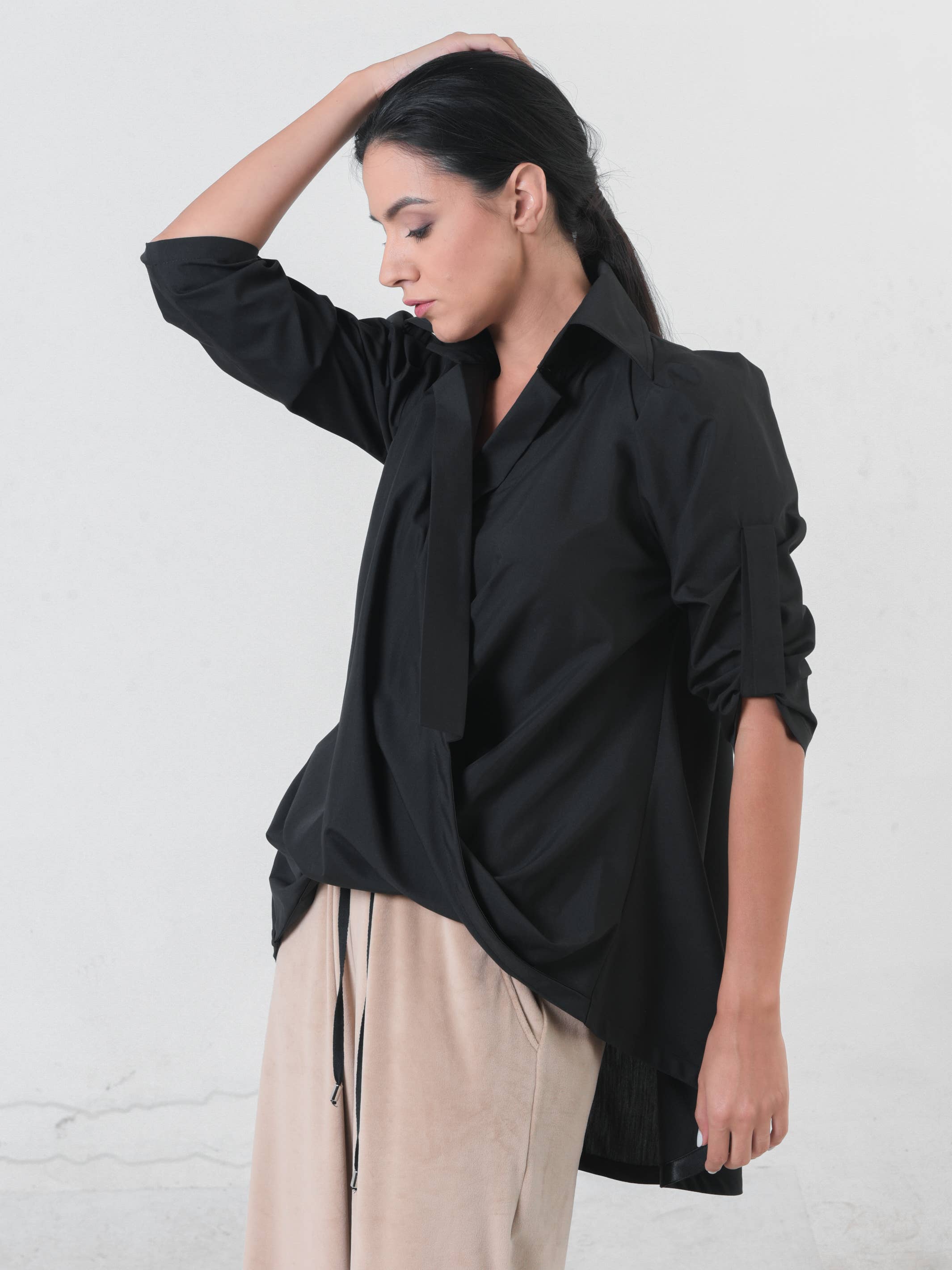 Metamorphoza - Wholesale Tuniek - Dames - Oversized shirt met riem2