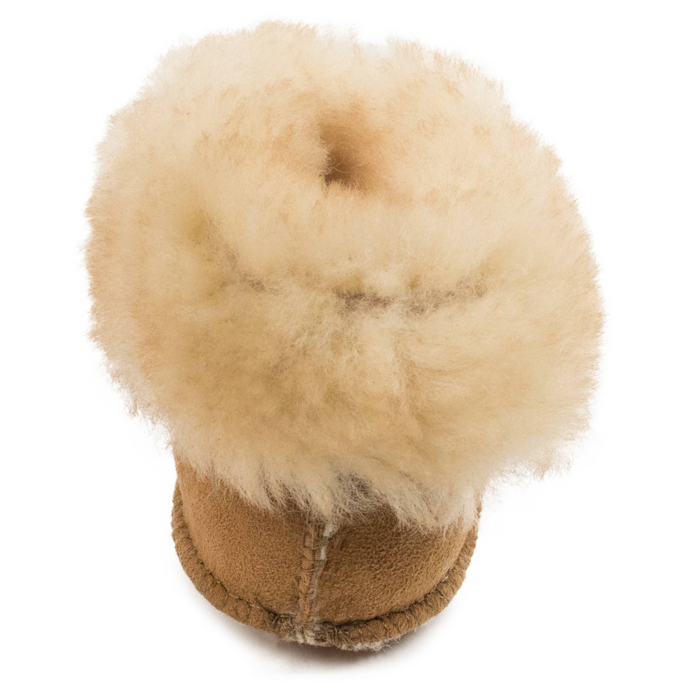 Tan Infant Baby Cozy Sheepskin Suede Bootie for wholesale on Faire2