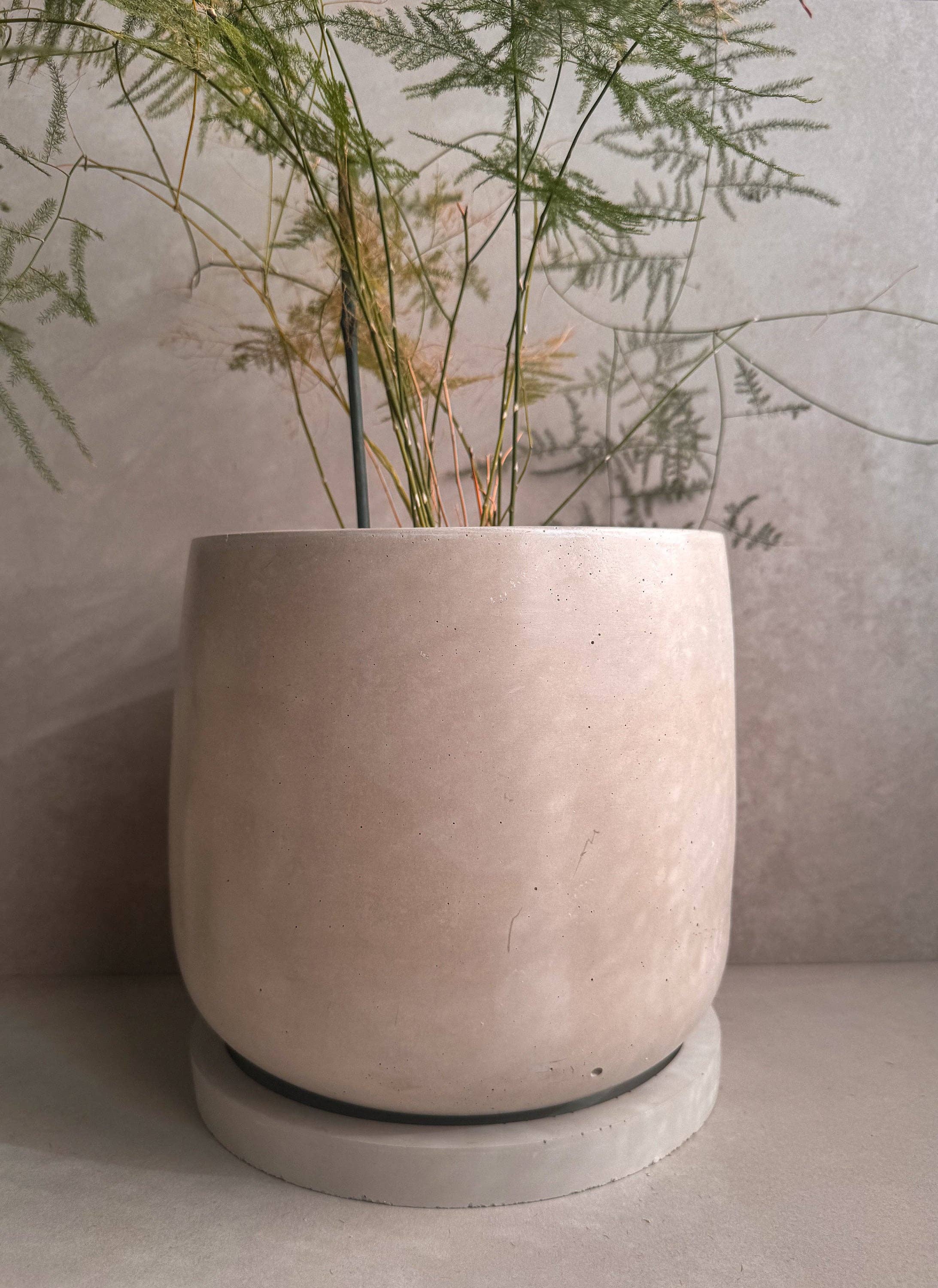 Minimal Loot Design - Vente Pot - Jardinière en béton avec soucoupe, grand pot de fleurs moderne, jardinière à bulles, pot en ciment décoratif, pot minimaliste avec drainage, grand pot nordique4