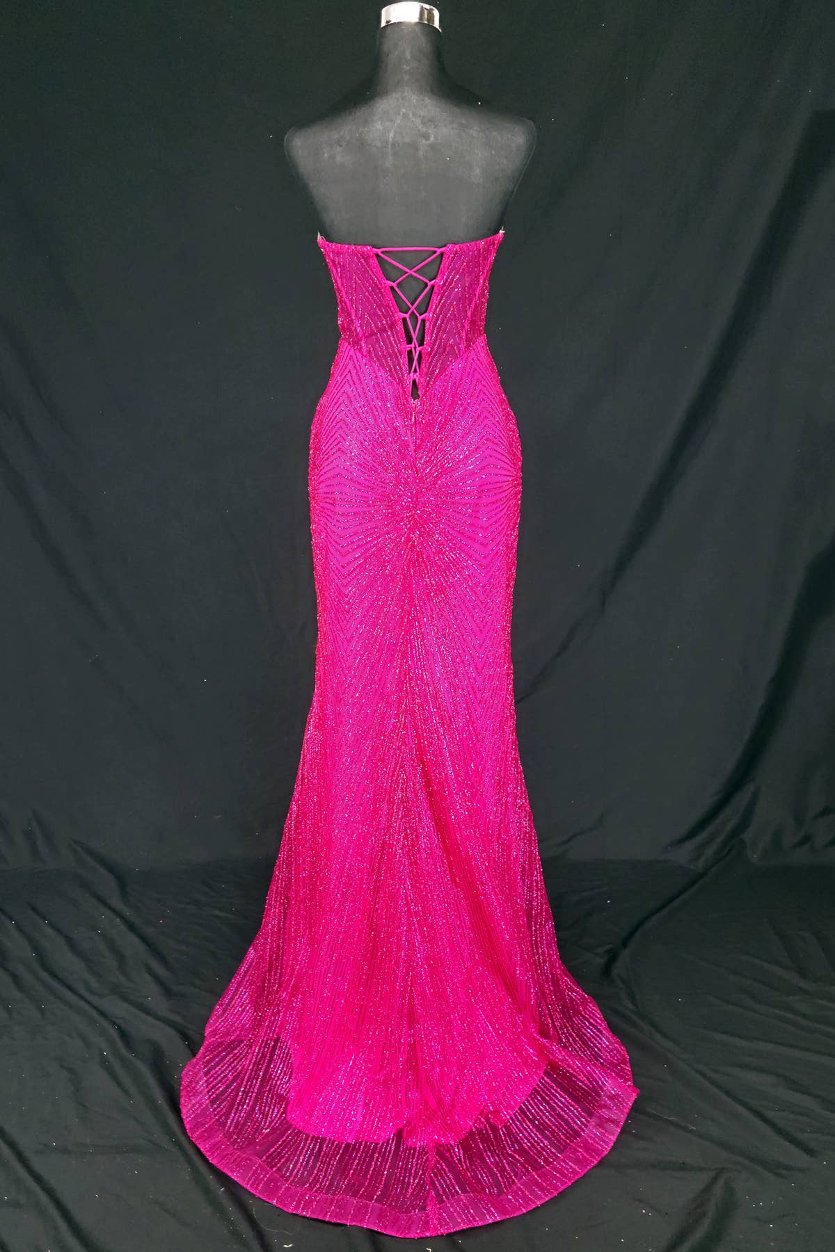 Chicas - Wholesale Gown - Women's - Long sparkling mermaid dress with hanging jewels CF00159