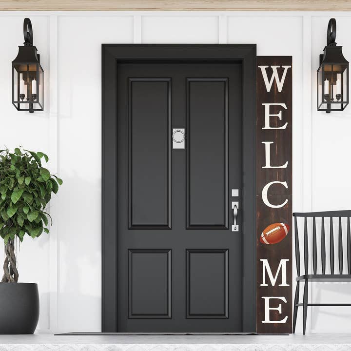 Hoog welkomstbord voor buiten voor de voordeur met sporthemapatroon, welkomstbord van 1,8 meter, rustiek hoog welkomstbord voor de decoratie van de veranda voor wholesale door TX USA Corporation