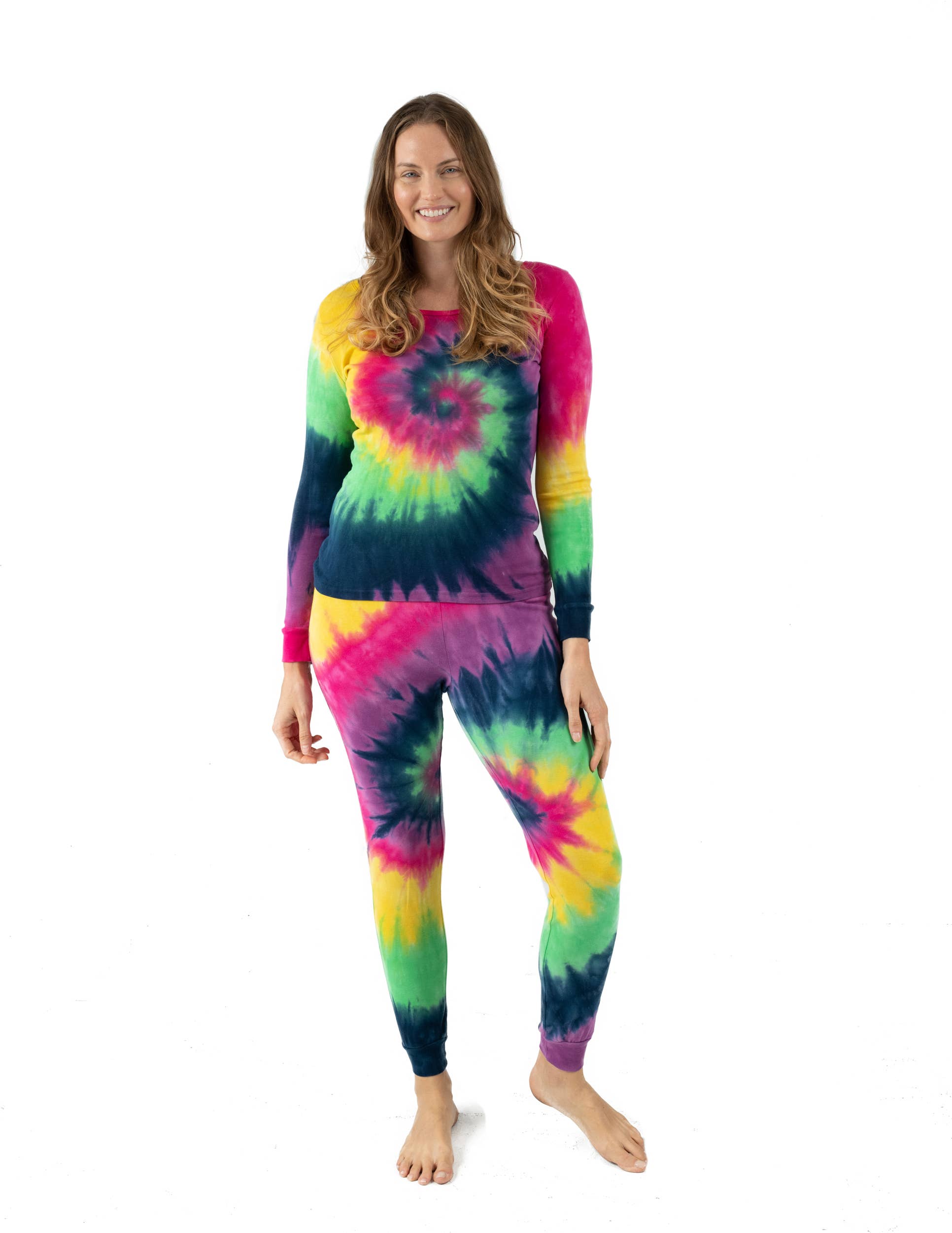 Leveret Pajamas - Vente Haut et bas de pyjama – femme - Pyjama deux pièces en coton pour femme Tie Dye5