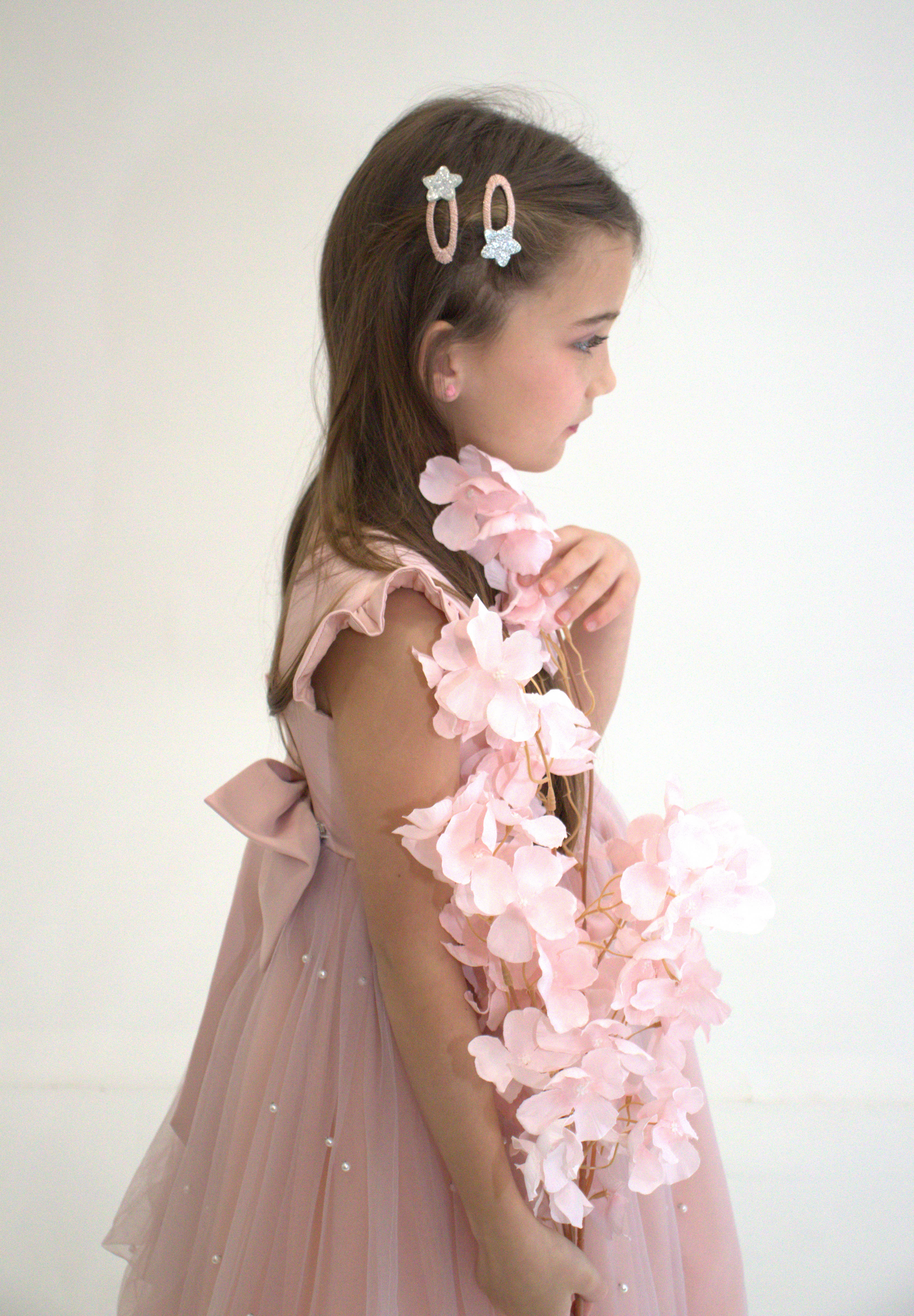 Yuko B – wholesale Barrette – kids – Children's Glitter Barrettes - Blue Stars - Paris Collection7