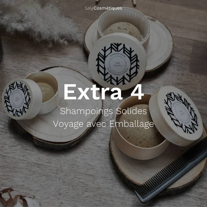 Ekstra 4: Solid Shampoo - 30g rejse størrelse for engroshandel hos Saly Cosmétiques