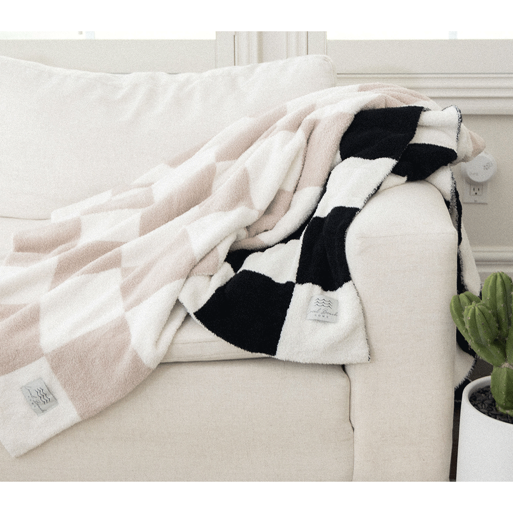 Local Beach - Wholesale Throw Blanket - Checker Luxe Home Blanket9
