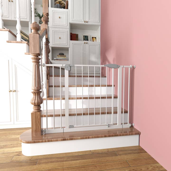 Adjustab Baby & Pet Safety Gate, 29.5"-45.3",No-Drill,White  and other Purchase Wholesale gate. Free Returns & Net 60 Terms on Faire trending on Faire.