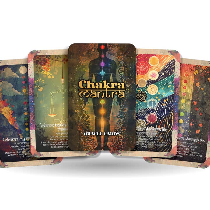 Jeu d'Oracle du Centre Énergétique des Mantras des Chakras - 22 Cartes pour la vente par Ibiza Tarot USA