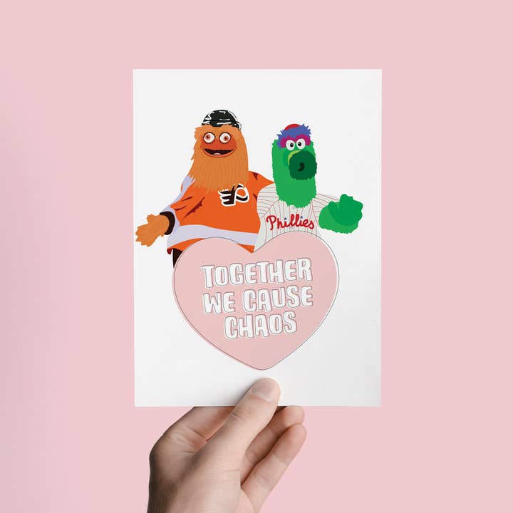 Parcel Island - Wholesale Valentine's Day card - Together, We Cause Chaos Philly Love Valentines Day Card3