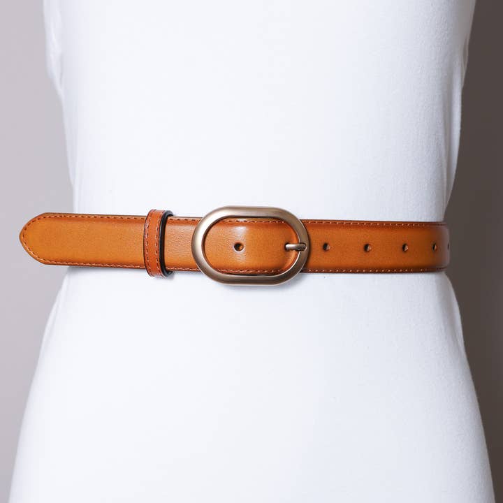 Leto Accessories – Großhandel Gürtel – Damen – Matt Rosegold Oval Schnalle Hüftgürtel