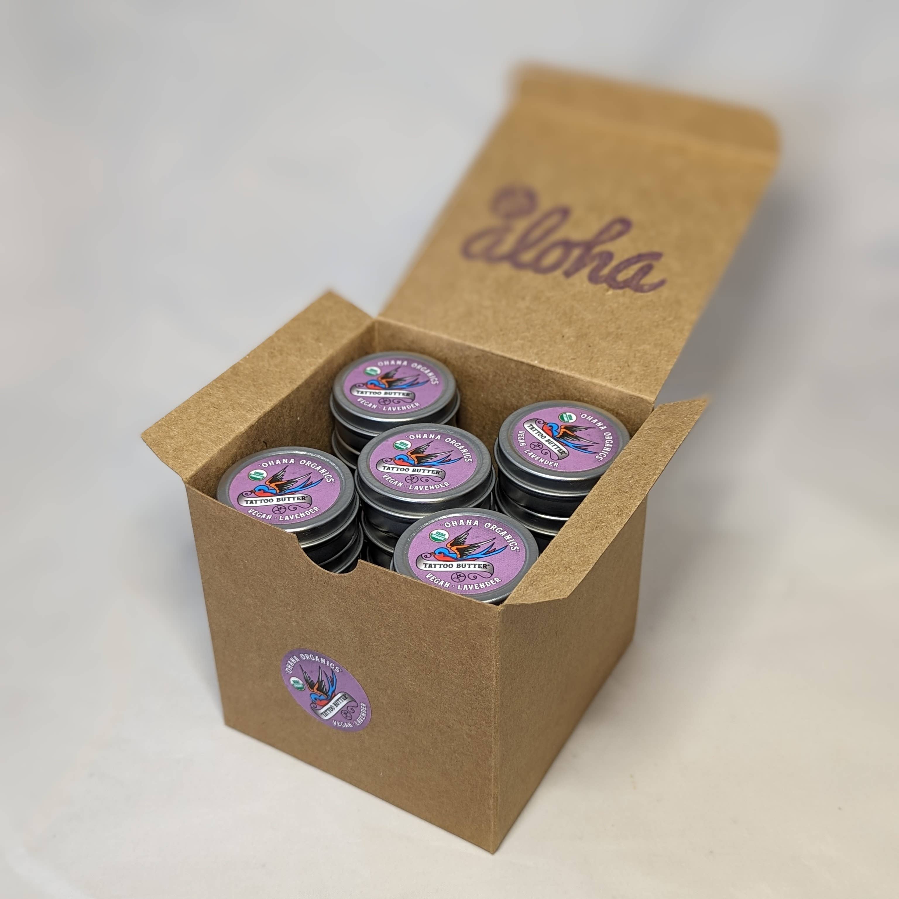 'Ohana Organics - Vendita all'ingrosso Pomata/cura tatuaggio - Confezione da 30 vasetti da 15 g di Tattoo Butter (senza linguetta)1