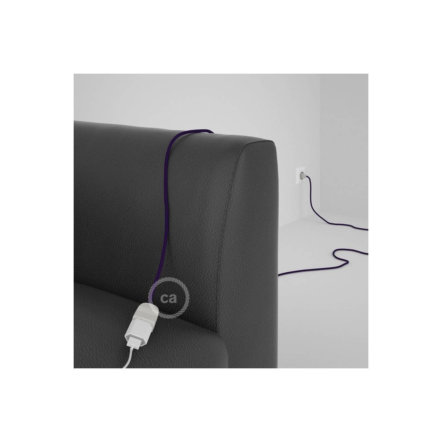 LIGHTINUP S.R.L. – wholesale Charging cable – Electric extension with textile cable RM14 Silk Effect Purple 2P 10A3