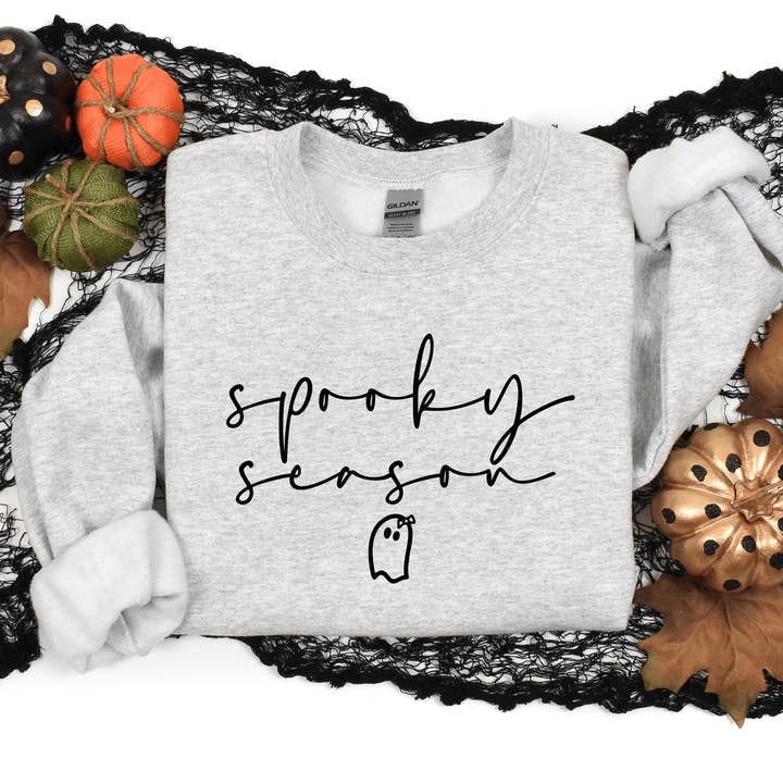 Spooky Season ash Graphic crew for wholesale by H+P Wholesale