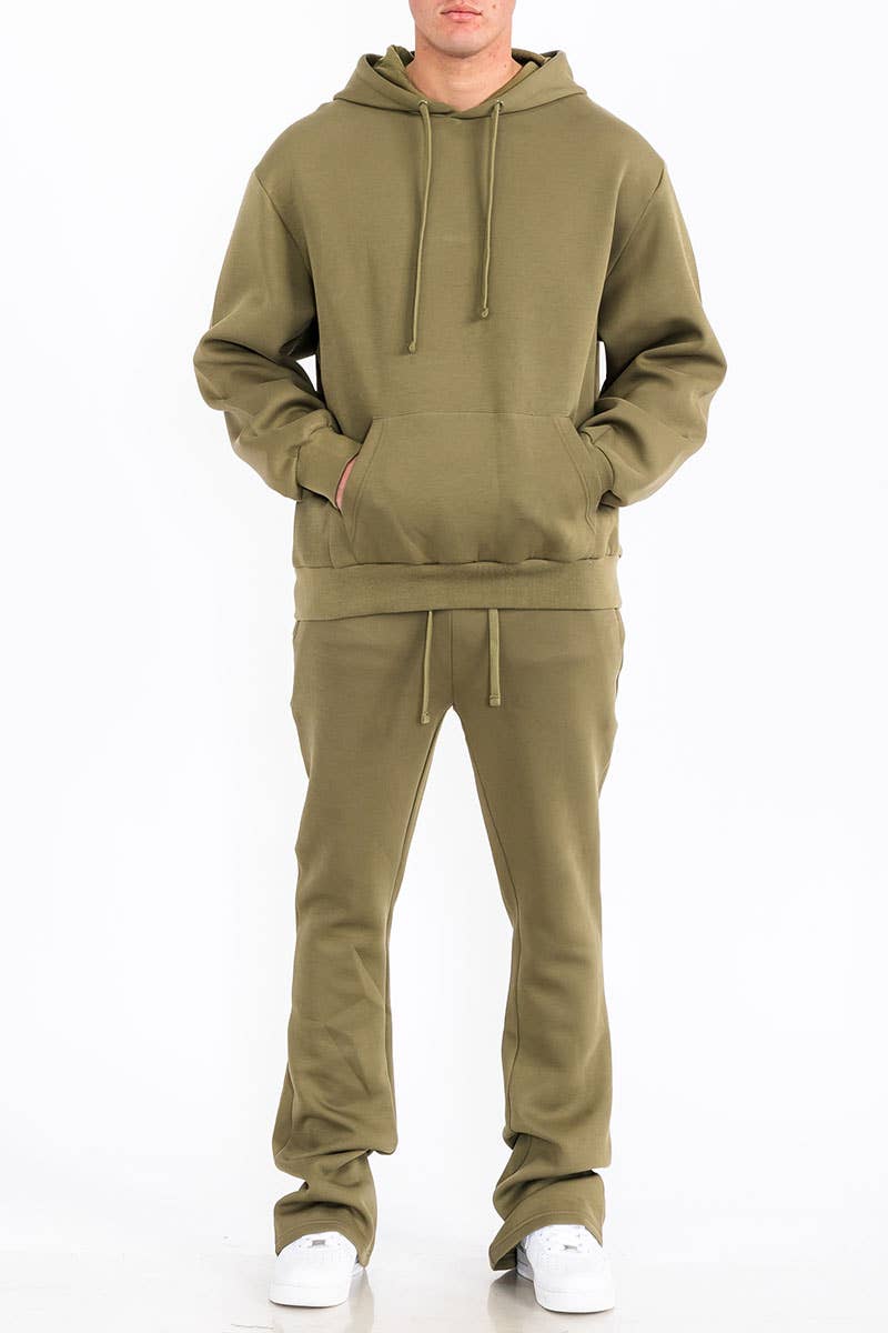 WEIV - Wholesale Tracksuit - Men's - Mens Stacked Flare Fleece Track Suit SET5