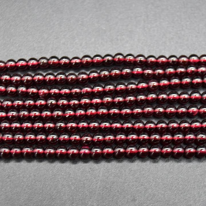 Oriental Direct Craft Supplies - Wholesale Beads - Natural Garnet Semi-Precious Gemstone Round Beads3