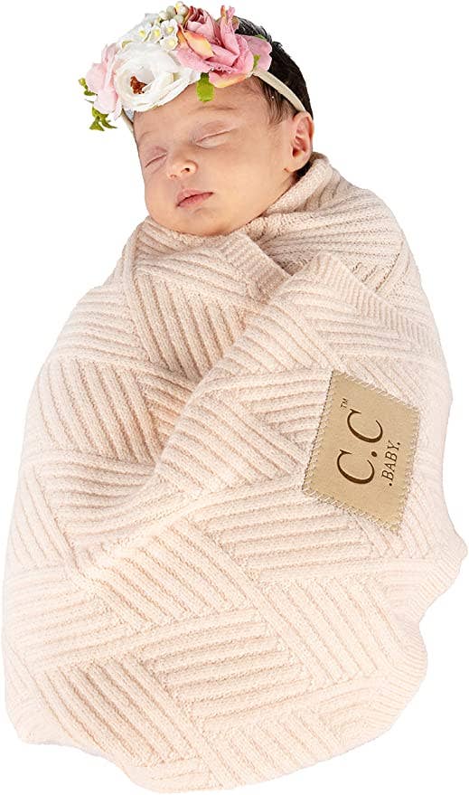 Funky Junque - Wholesale Deken - Kinderen en baby - Funky Junque Baby Deken - Ribgebreid (Heather Grijs)3